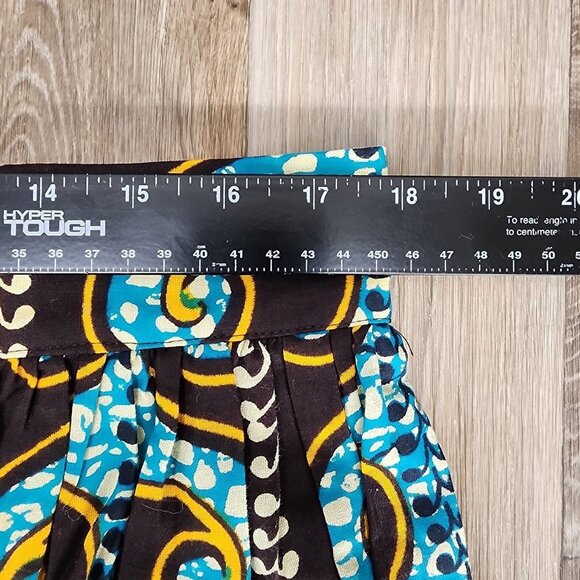 Chen Burkett XL Multicolor Ethnic Print‎ Circle A-Line Knee Length Skirt Pockets - Picture 5 of 7